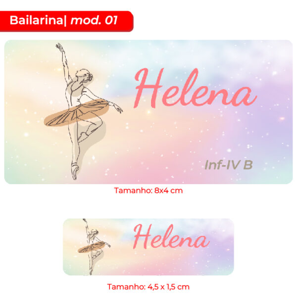 Kit | Etiqueta Escolar - Bailarina