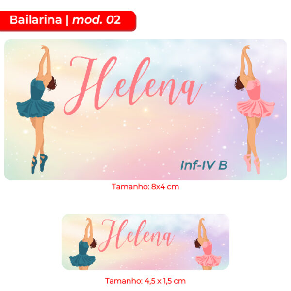 Kit | Etiqueta Escolar - Bailarina - Image 2