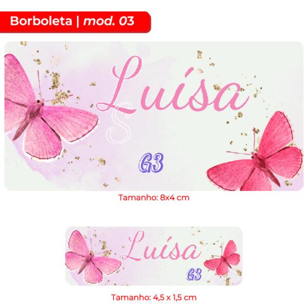 Kit | Etiqueta Escolar - Borboleta - Image 3