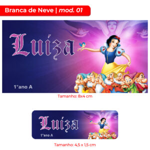 Kit | Etiqueta Escolar - Branca de Neve